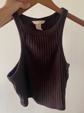 H&M Dark Brown Ribbed Tank Top